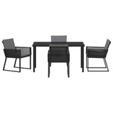 Garden Dining Set 5 pcs Black Powder-Coated Steel - Close-Up Angle