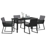 Garden Dining Set 5 pcs Black Powder-Coated Steel - Side View