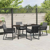 Garden Dining Set 5 pcs Black Powder-Coated Steel - Top-Down View