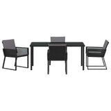 Garden Dining Set 5 pcs Black Powder-Coated Steel