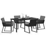 Garden Dining Set 5 pcs Black Powder-Coated Steel