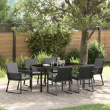 Garden Dining Set 7 pcs Black Powder-Coated Steel