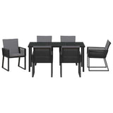 Garden Dining Set 7 pcs Black Powder-Coated Steel - Close-Up Angle