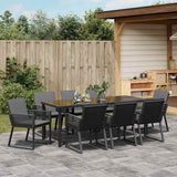 Garden Dining Set 9 pcs Black Powder-Coated Steel