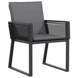 Garden Dining Set 9 pcs Black Powder-Coated Steel