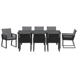 Garden Dining Set 9 pcs Black Powder-Coated Steel