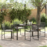 Garden Dining Set 5 pcs Black Poly Rattan