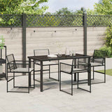Garden Dining Set 5 pcs Black Poly Rattan - Top-Down View
