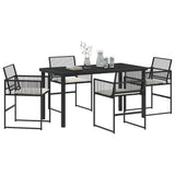 Garden Dining Set 5 pcs Black Poly Rattan