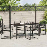 Garden Dining Set 5 pcs Black Poly Rattan - Top-Down View