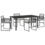 Garden Dining Set 5 pcs Black Poly Rattan