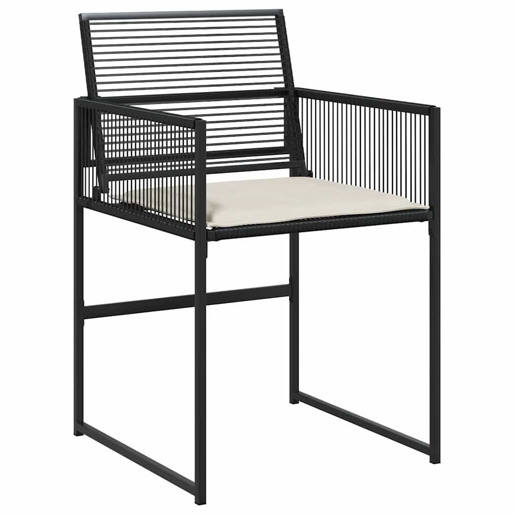 Garden Dining Set 5 pcs Black Poly Rattan