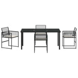Garden Dining Set 5 pcs Black Poly Rattan