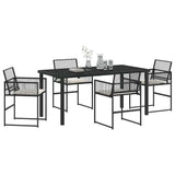 Garden Dining Set 5 pcs Black Poly Rattan