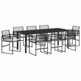 Garden Dining Set 9 pcs Black Poly Rattan