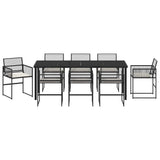 Garden Dining Set 9 pcs Black Poly Rattan