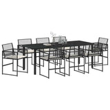 Garden Dining Set 9 pcs Black Poly Rattan