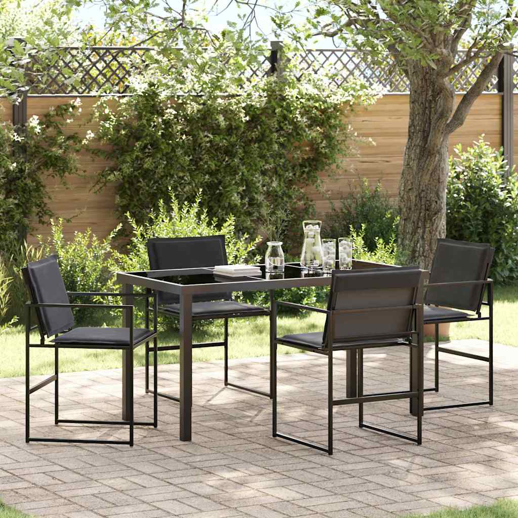 Garden Dining Set 5 pcs Black 140 x 70 x 73 cm