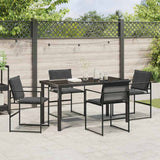 Garden Dining Set 5 pcs Black 140 x 70 x 73 cm - Top-Down View