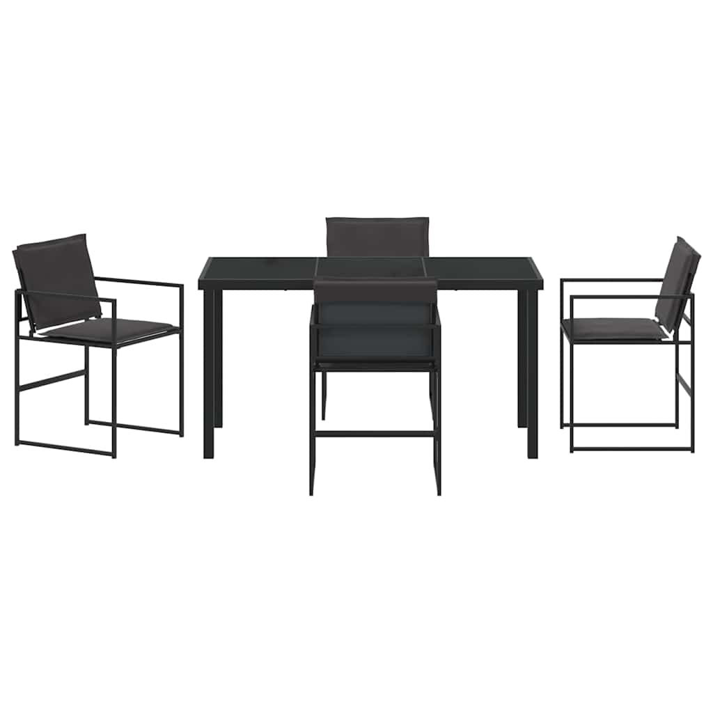 Garden Dining Set 5 pcs Black 140 x 70 x 73 cm