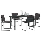 Garden Dining Set 5 pcs Black 140 x 70 x 73 cm