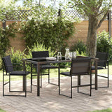 Garden Dining Set 5 pcs Black 160 x 80 x 73 cm