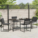 Garden Dining Set 5 pcs Black 160 x 80 x 73 cm