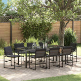 Garden Dining Set 9 pcs Black 200 x 80 x 73 cm