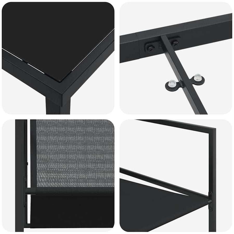 Garden Dining Set 5 pcs Black Textilene and Steel