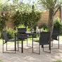 Garden Dining Set 5 pcs Black Textilene and Steel