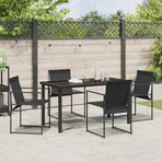 Garden Dining Set 5 pcs Black Textilene and Steel
