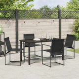 Garden Dining Set 5 pcs Black Textilene and Steel - Top-Down View