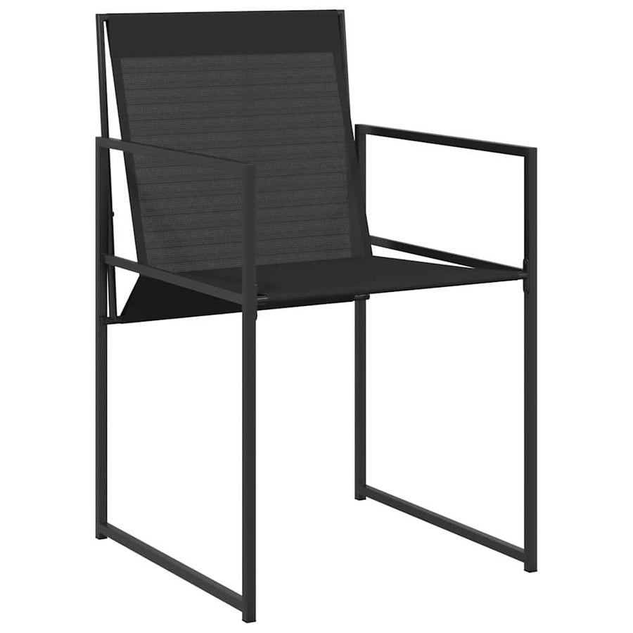 Garden Dining Set 5 pcs Black Textilene and Steel