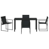 Garden Dining Set 5 pcs Black Textilene and Steel
