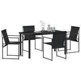 Garden Dining Set 5 pcs Black Textilene and Steel - Side View