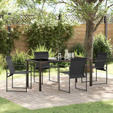 Garden Dining Set 5 pcs Black Textilene and Steel