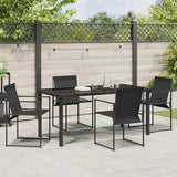Garden Dining Set 5 pcs Black Textilene and Steel - Top-Down View