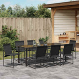 Garden Dining Set 9 pcs Black Textilene and Steel - Top-Down View