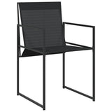 Garden Dining Set 9 pcs Black Textilene and Steel