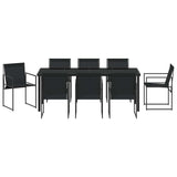 Garden Dining Set 9 pcs Black Textilene and Steel
