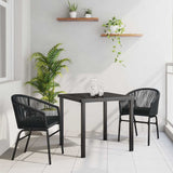 Garden Dining Set 3 pcs Black Powder-Coated Steel