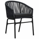 Garden Dining Set 5 pcs Black Powder-Coated Steel