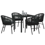 Garden Dining Set 5 pcs Black Powder-Coated Steel - Side View