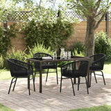 Garden Dining Set 5 pcs Black Powder-Coated Steel