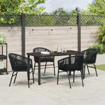 Garden Dining Set 5 pcs Black Powder-Coated Steel
