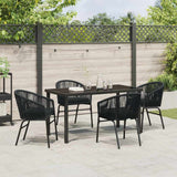 Garden Dining Set 5 pcs Black Powder-Coated Steel - Top-Down View