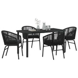 Garden Dining Set 5 pcs Black Powder-Coated Steel - Side View