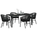 Garden Dining Set 5 pcs Black Powder-Coated Steel - Side View
