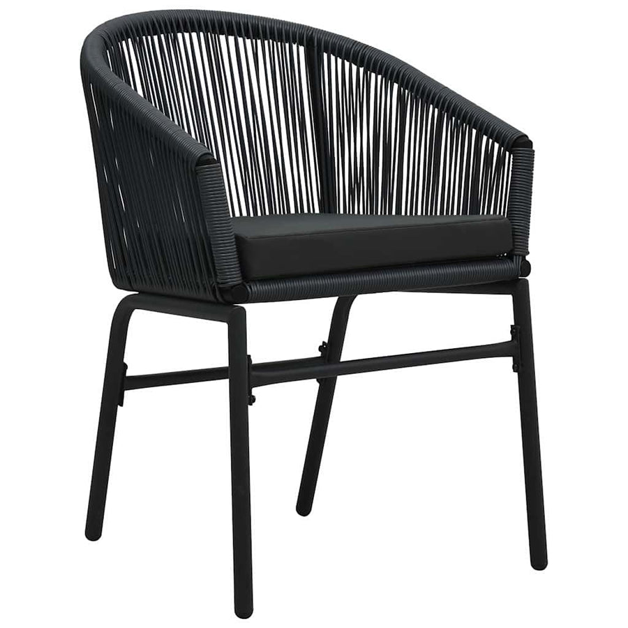Garden Dining Set 7 pcs Black Powder-Coated Steel