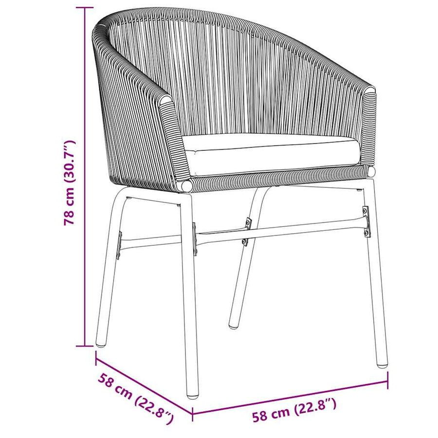 Garden Dining Set 7 pcs Black Powder-Coated Steel
